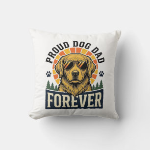 Coussin Chemise de papa de chien Design Rétro Golden Retri