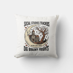 Coussin Chemise de professeur d'études sociales Épouvantai