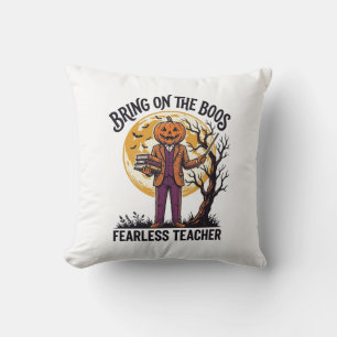 Coussin Chemise de professeur Halloween Gravure vintage Ci