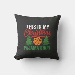 Coussin Chemise de pyjama de Noël de basket-ball