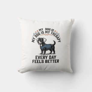 Coussin Chemise de thérapie canine Cadeau gravé vintage po