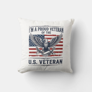 Coussin Chemise de vétéran patriotique aigle gravure vinta