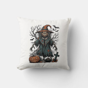 Coussin Chemise Halloween Citrouille Épouvantail Sorcière