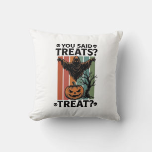 Coussin Chemise Halloween Fantôme avec Pun de friandise ef