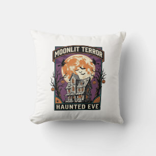 Coussin Chemise Haunted Moon Gravure Vintage Halloween Gra