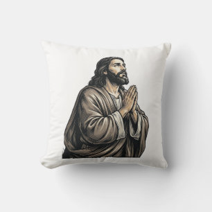 Coussin Chemise religieuse de l'homme priant Gravure Vinta
