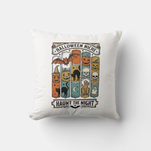 Coussin Chemise Rétro Halloween avec Rayure Squelettique V