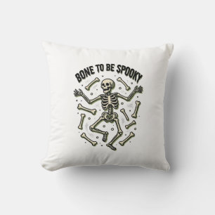 Coussin Chemise squelette effrayant Halloween vintage Bone