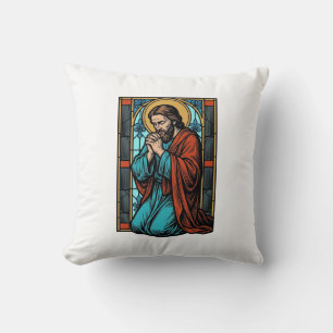 Coussin Chemise vectorielle de figure religieuse priant vi