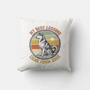 Coussin Chemise vintage pour amoureux de chiens avec gravu