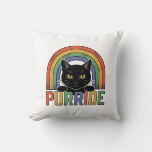 Coussin Chemise Vintage Purride Chat Noir Arc-en-Ciel Desi
