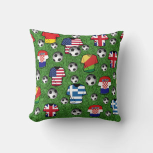 Coussin Chemises de football et balles de football Jeter l