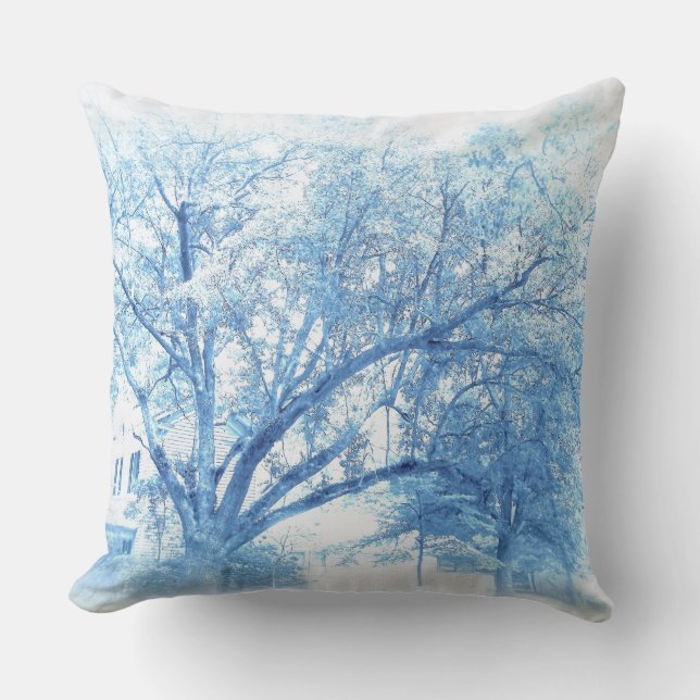 Coussin Chêne du sud bleu de la Caroline (Recto)