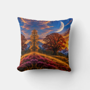 Coussin Chêne Mystique de l'Automne Croissant de Lune 