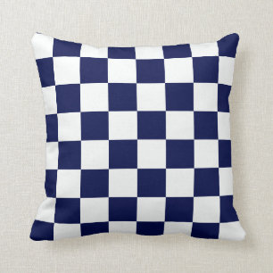 Coussin Chèques bleu et blanc de la Marine