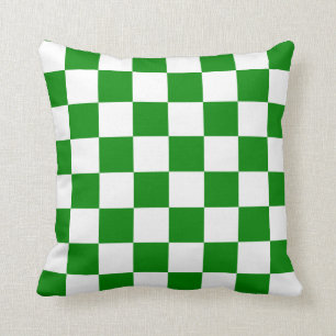 Coussin Chèques verts et blancs