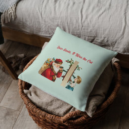 Coussin Cher Père Noël, c'était le chat Vintage drôle Noël