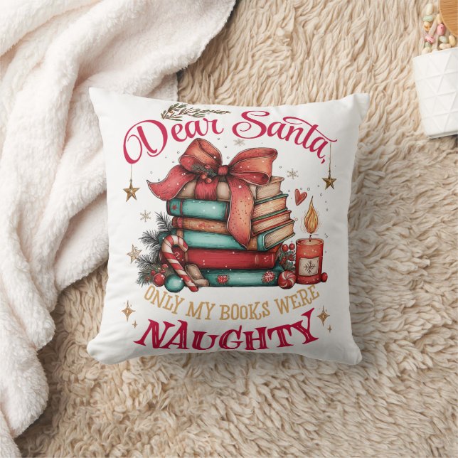 Coussin Cher Père Noël, Seuls Mes Livres Ont Été Vilains  (Couverture)