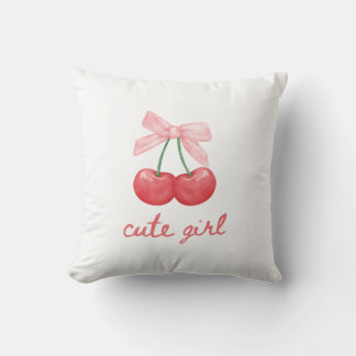 Coussin Cherry Bow Cute Girl Design