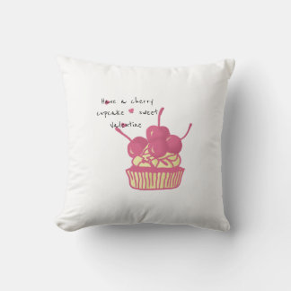 Coussin Cherry Cupcake Valentine – Hand-Drawn Dessert
