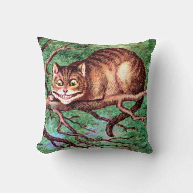Coussin Cheshire Cat au pays des merveilles (Recto)