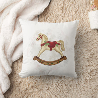 Coussin Cheval à Bascule de Noël Vintage