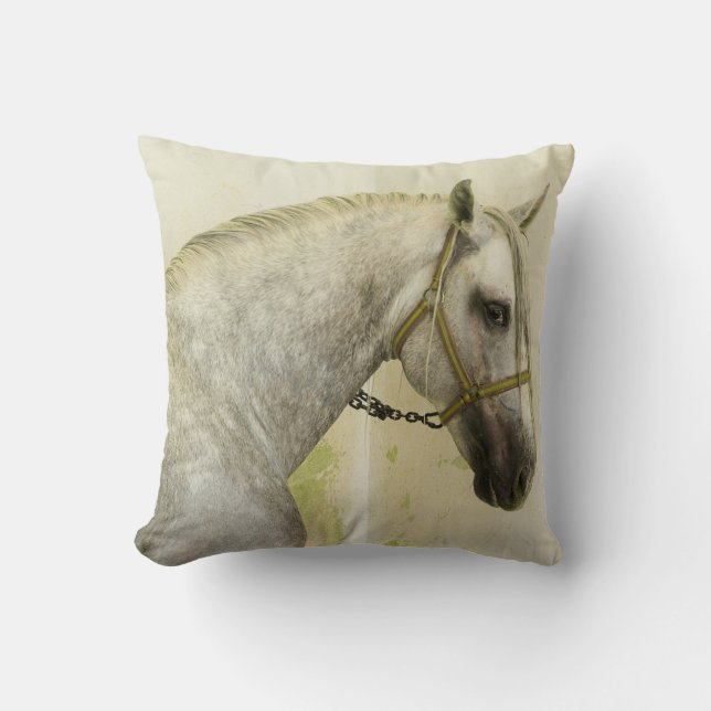 Coussin Cheval andalou grise (Recto)