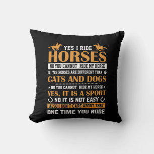 Coussin Cheval Art Oui I Ride Chevaux