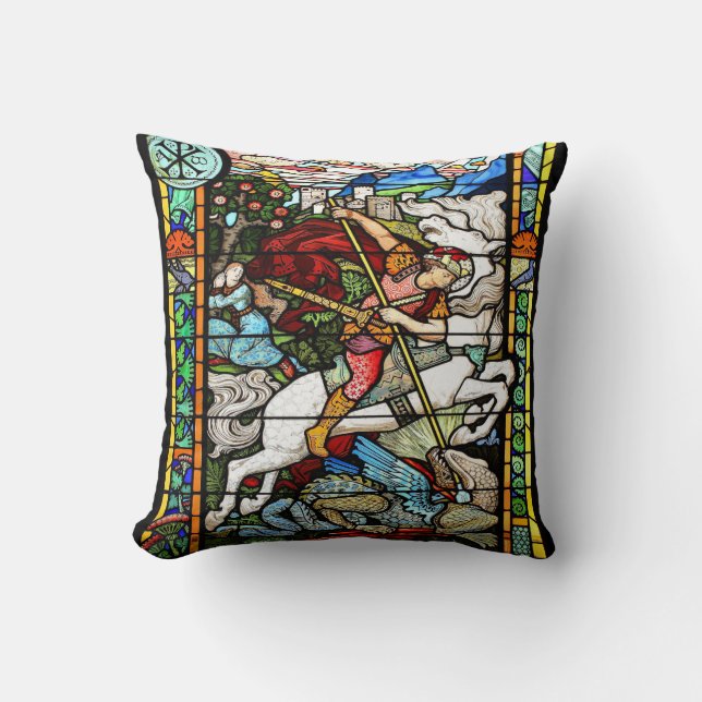 Coussin Cheval de cru de dragon de Nouveau St George d'art (Recto)