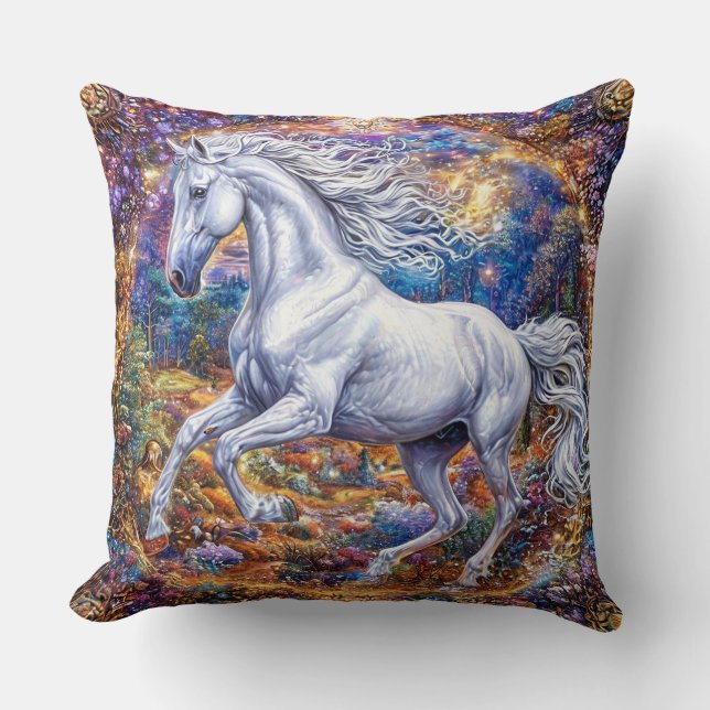 Coussin Cheval de dessin animé mignon (Recto)