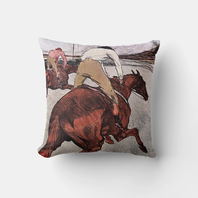 Coussin Cheval de Jockey et de Course, Lautrec (Recto)