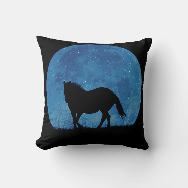 Coussin Cheval d'Imaginaire et Lune (Recto)