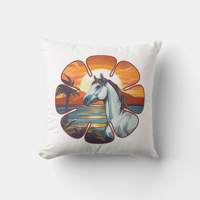 Coussin Cheval du coucher du soleil (Recto)