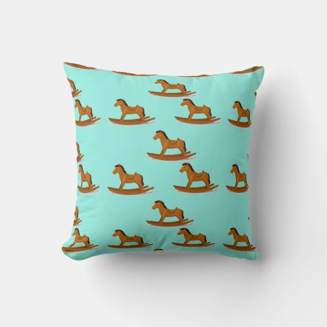 Coussin Cheval en bois rocheux (Recto)