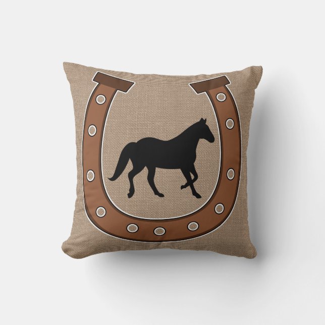 Coussin Cheval et Monogramme Cheval Jeu d'oreiller (Recto)