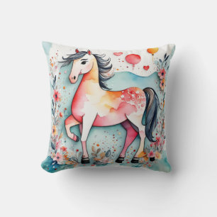 Coussin Cheval floral mignon