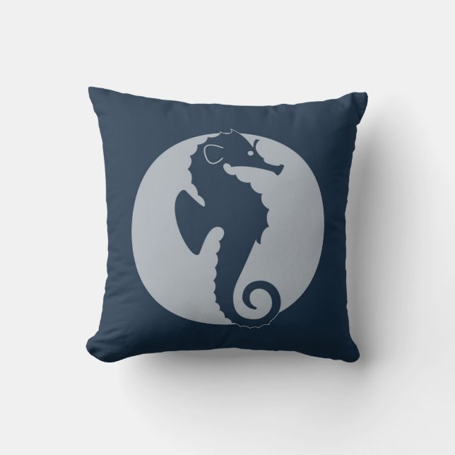Coussin Cheval marin nautique (Recto)