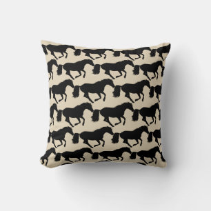 Coussin Cheval noir ou poney