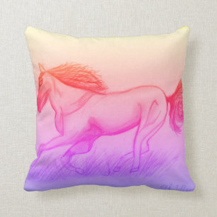 Coussin Cheval Pilow de coucher du soleil