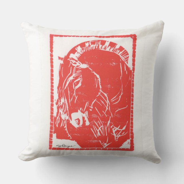 Coussin Cheval rouge sweatshirt design (Norwegian Fjord Ho (Recto)