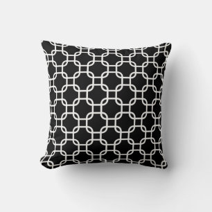 Coussin Chevauchement Motif géométrique I noir et blanc