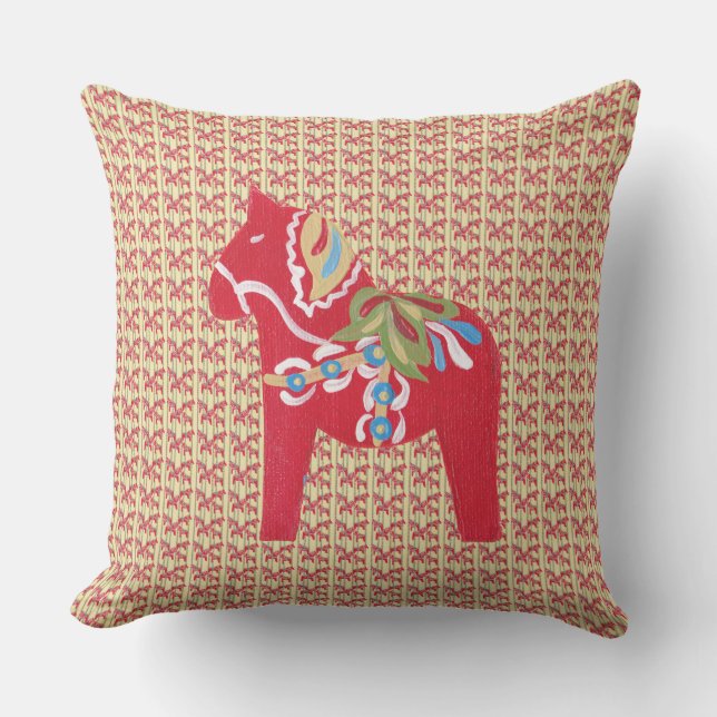Coussin Chevaux de Dala de Suédois (Recto)