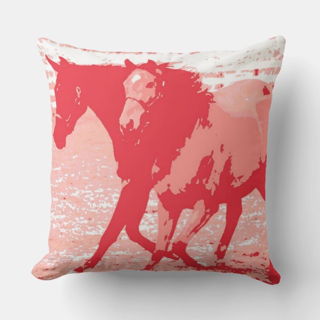 Coussin Chevaux Pop Art (Recto)