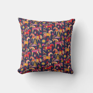 Coussin Chevaux scandinaves motif design transparent. Déco