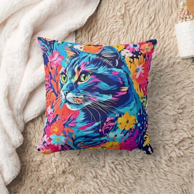 Coussin Cheveux : Peinture de chat optimale (Couverture)