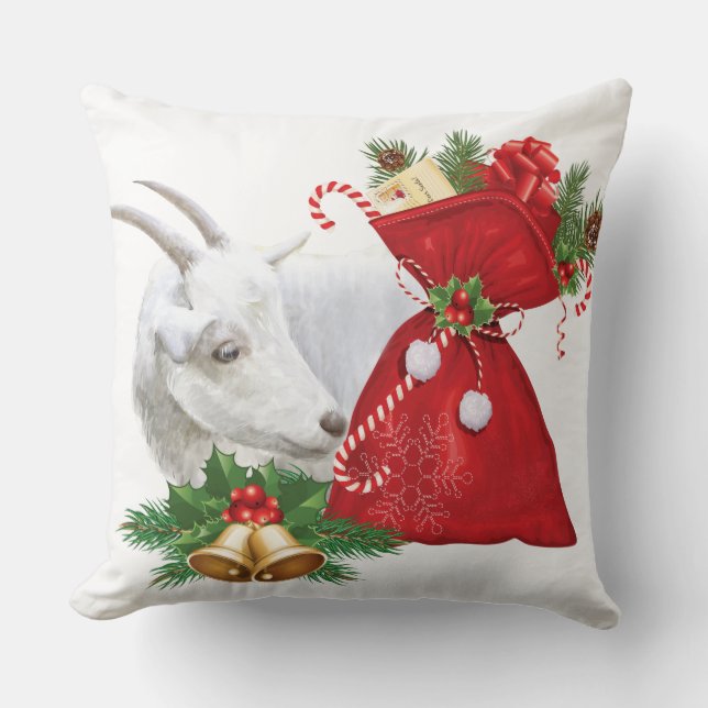 Coussin Chèvre Saanen Avec Esprit De Vacances (Recto)