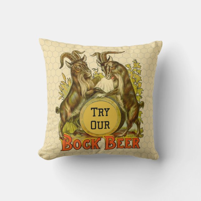 Coussin Chèvres Bock Bière Publicité (Recto)