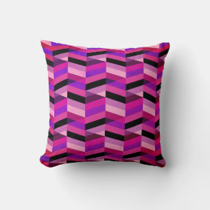 Coussin Chevron Abstrait/Herringbone   Purples et violets