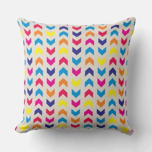 Coussin Chevron aztèque coloré (Recto)