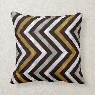 Coussin chevron blanc noir